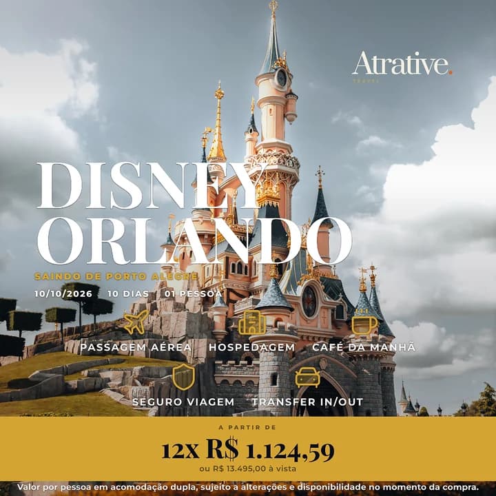 A mesma oferta de Disney Orlando no quadrado do WhatsApp